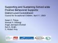 Supporting and Sustaining Schoolwide Positive Behavioral Supports: District Level Commitment Council