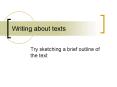 Writing about texts