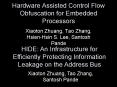 Hardware Assisted Control Flow Obfuscation for Embedded Processors