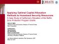 Applying Optimal Capital Allocation Methods to Homeland Security Resources: A Case Study of Californ
