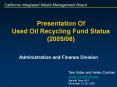 Presentation Of Used Oil Recycling Fund Status (2005/06)