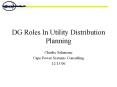 DG Roles In Utility Distribution Planning