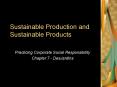 Sustainable Production and Sustainable Products