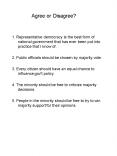 1. Representative democracy is the best form of national government that has ever been put into prac