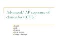 Advanced/ AP sequence of classes for CCHS