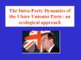 The IntraParty Dynamics of the Ulster Unionist Party: an ecological approach