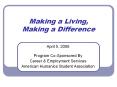 Making a Living, Making a Difference