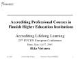 Accrediting Professional Courses in Finnish Higher Education Institutions