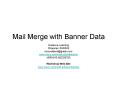 Mail Merge with Banner Data