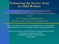 Enhancing the Service Array in Child Welfare: (1) Assessing the Capacity of a Jurisdiction/State to Meet the Individualized Needs of Children and Families AND (2) Creating and Implementing a Resource and Capacity Development Plan