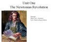 Unit One The Newtonian Revolution