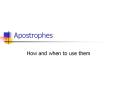 Apostrophes