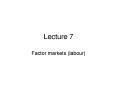 Factor markets labour