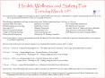 Health, Wellness and Safety Fair Tuesday March 29th