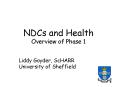 NDCs and Health Overview of Phase 1
