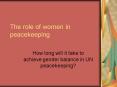 The role of women in peacekeeping
