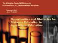 Opportunities and Obstacles for Distance Education in Agricultural Education