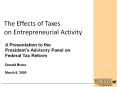The Effects of Taxes on Entrepreneurial Activity