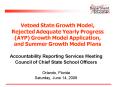 Vetoed State Growth Model, Rejected Adequate Yearly Progress AYP Growth Model Application, and Summe