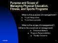 Purpose and Scope of Managing Physical Education, Fitness, and Sports Programs