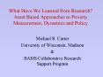 What Have We Learned from Research Asset Based Approaches to Poverty Measurement, Dynamics and Polic