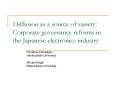 Diffusion as a source of variety: Corporate governance reforms in the Japanese electronics industry