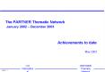The PARTNER Thematic Network January 2002 December 2003