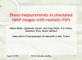 Shear measurements in simulated SNAP images with realistic PSFs Hkon Dahle, Stephanie Jouvel, JeanPa