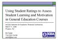 Using Student Ratings to Assess Student Learning and Motivation in General Education Courses