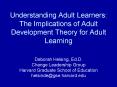 Understanding Adult Learners: The Implications of Adult Development Theory for Adult Learning