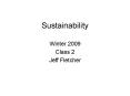Sustainability