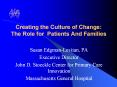 Creating the Culture of Change: The Role for Patients And Families