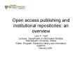 Open access publishing and institutional repositories: an overview