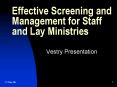 Effective Screening and Management for Staff and Lay Ministries
