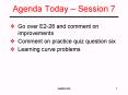 Agenda Today Session 7
