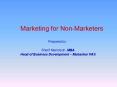 Marketing for NonMarketers