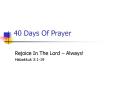 40 Days Of Prayer