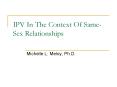 IPV In The Context Of SameSex Relationships