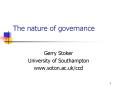 The nature of governance