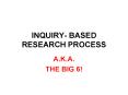 INQUIRY BASED RESEARCH PROCESS