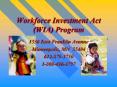 Workforce Investment Act WIA Program