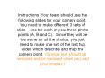 Instructions: Your team should use the following slides for your camera point' You need to make diff