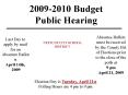 20092010 Budget