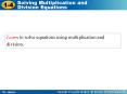 Learn to solve equations using multiplication and division'