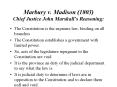 Marbury v' Madison 1803 Chief Justice John Marshalls Reasoning:
