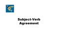 SubjectVerb Agreement