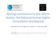 Writing submissions to law reform bodies: the National Human Rights Consultation and Beyond