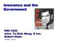 Insurance and the Government