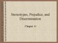 Stereotypes, Prejudice, and Discrimination