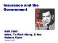 Insurance and the Government